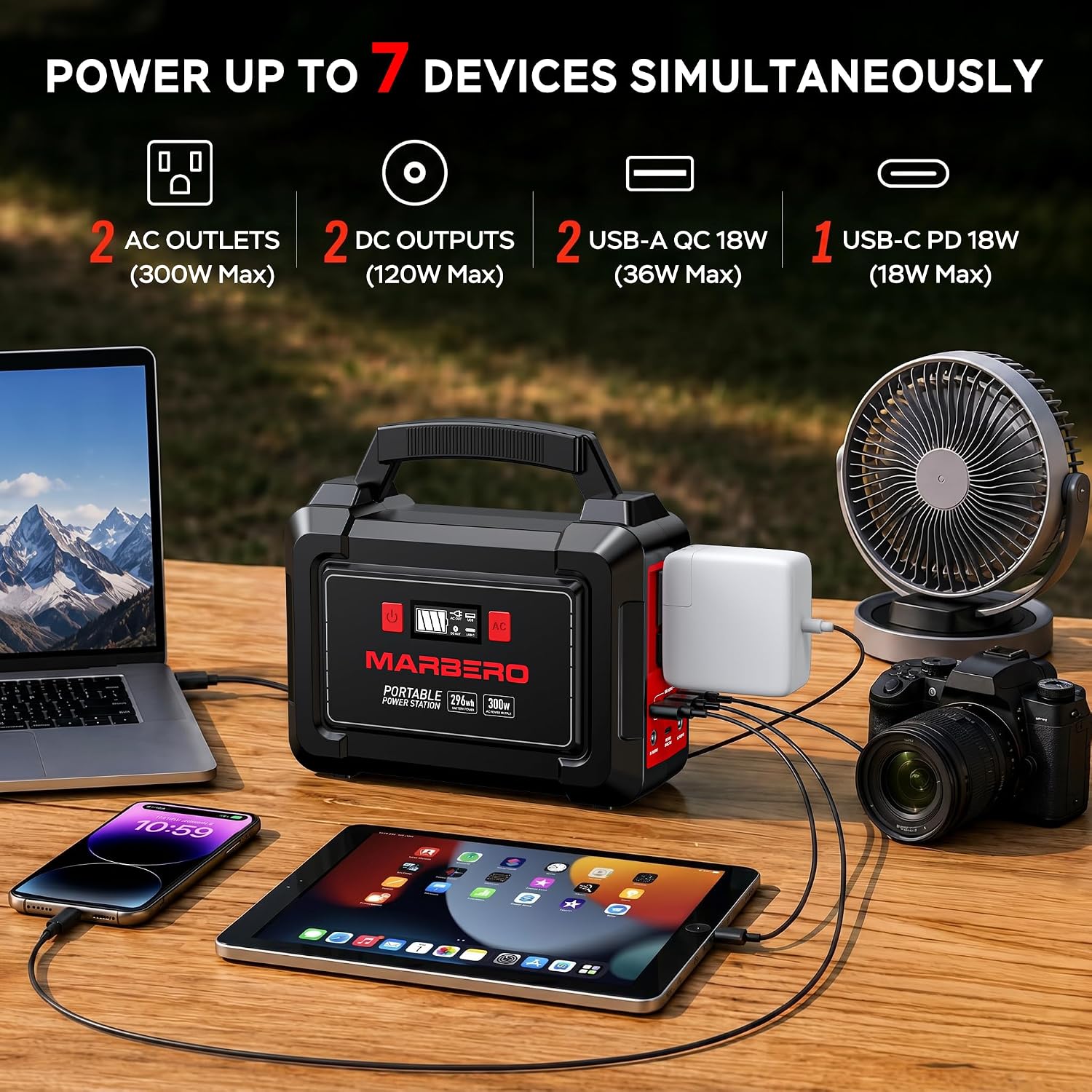 Solar Generator 296Wh with Solar Panels 60W Portable Power Station with 300W Pure Sine Wave Solar Generator with