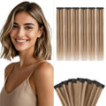 6 PCS Clip in Short Hair Extensions Real Human Hair Seamless & Invisible for Women Instant Volume Highlight Length