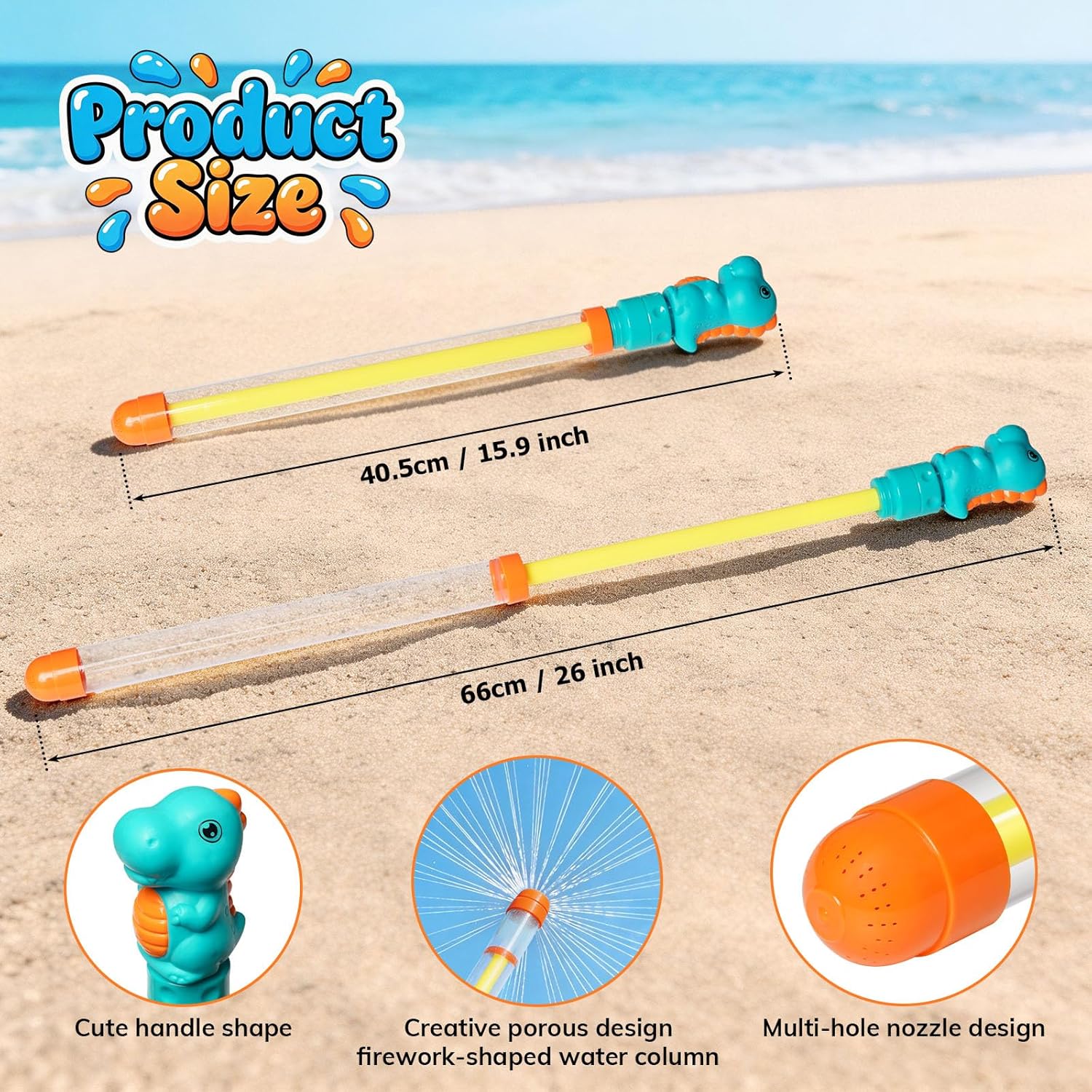 3 Pcs Firework-Shaped Spray Water Gun for Kids,Squirt Gun Umbrella-Shaped Spray for Swimming Pool Beach Summer