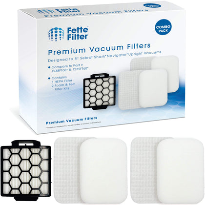 1 HEPA & 2 Foam Filters for Shark Navigator Pet Plus NV150, NV251, NV255 and Zero-M Self-Cleaning Brushroll Pet Pro