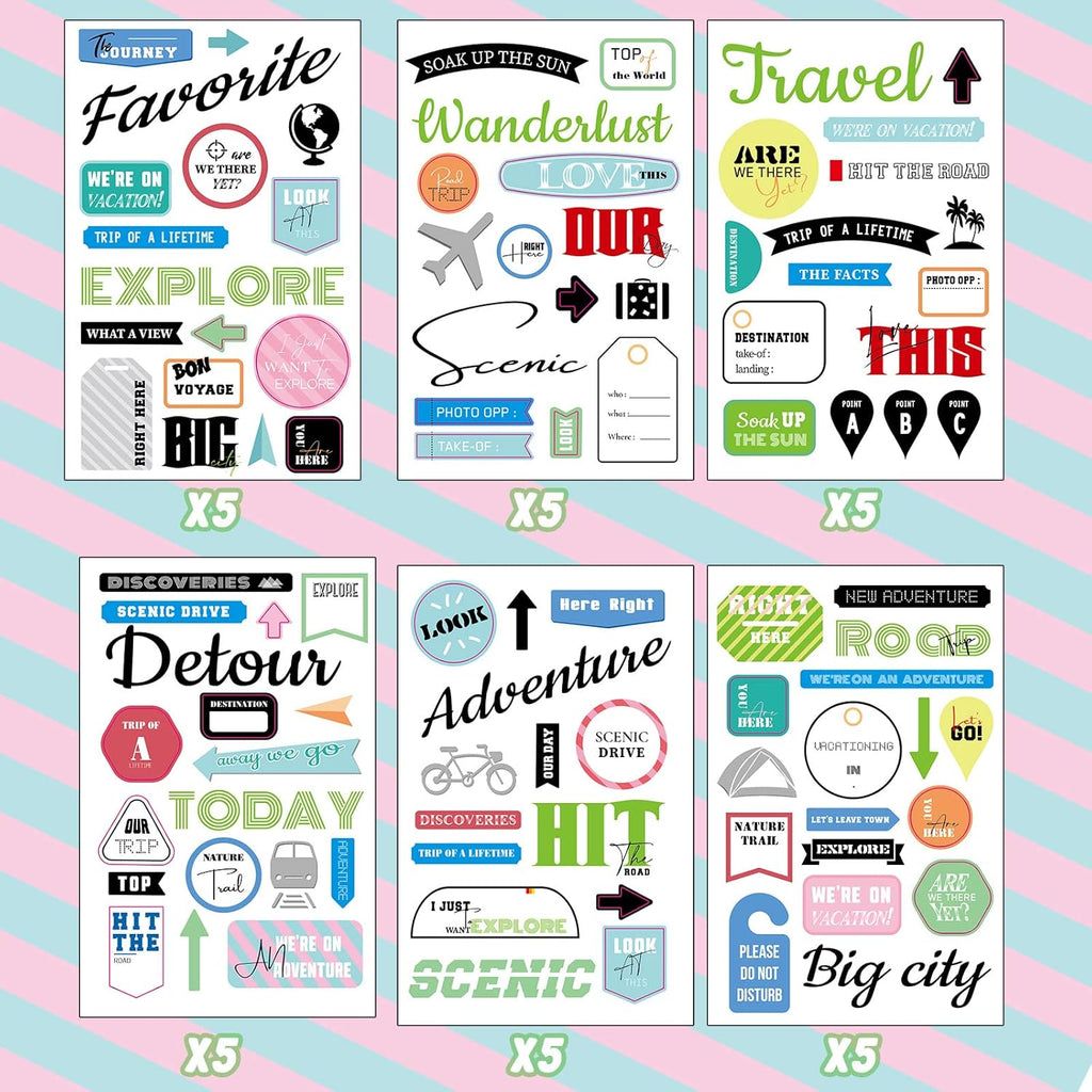 30 Sheet Scrapbooking Sticker Decals 500 Pieces Happy Family Friend Theme Waterproof Sticker Multi Style Vinyl