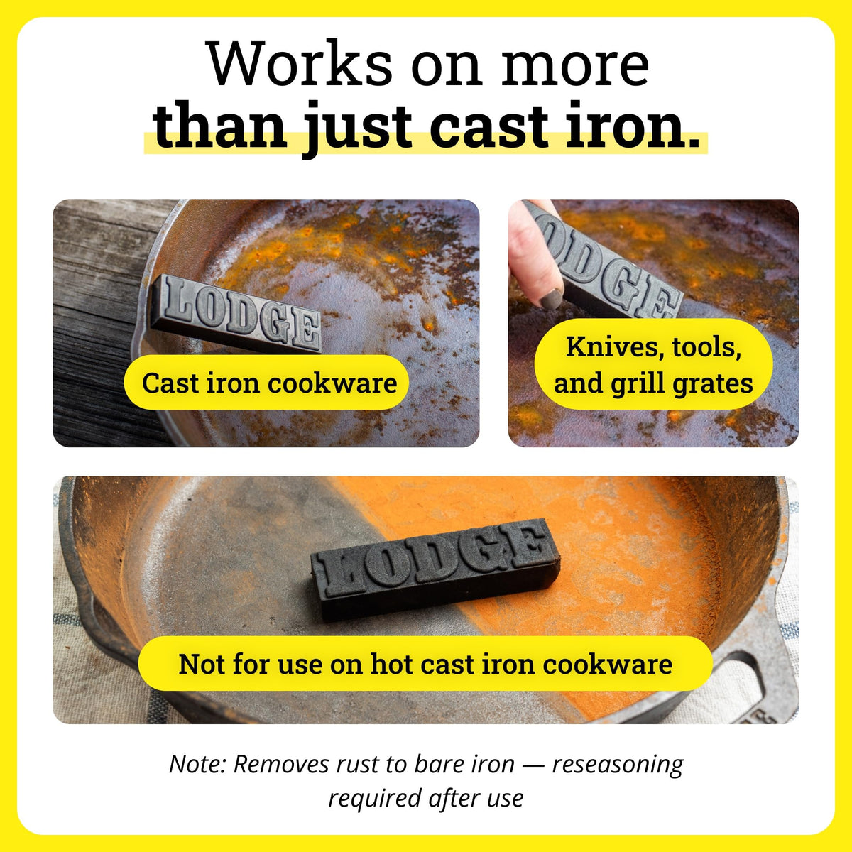 Rust Eraser Cast Iron Restoration Cleaning Block for Cookware