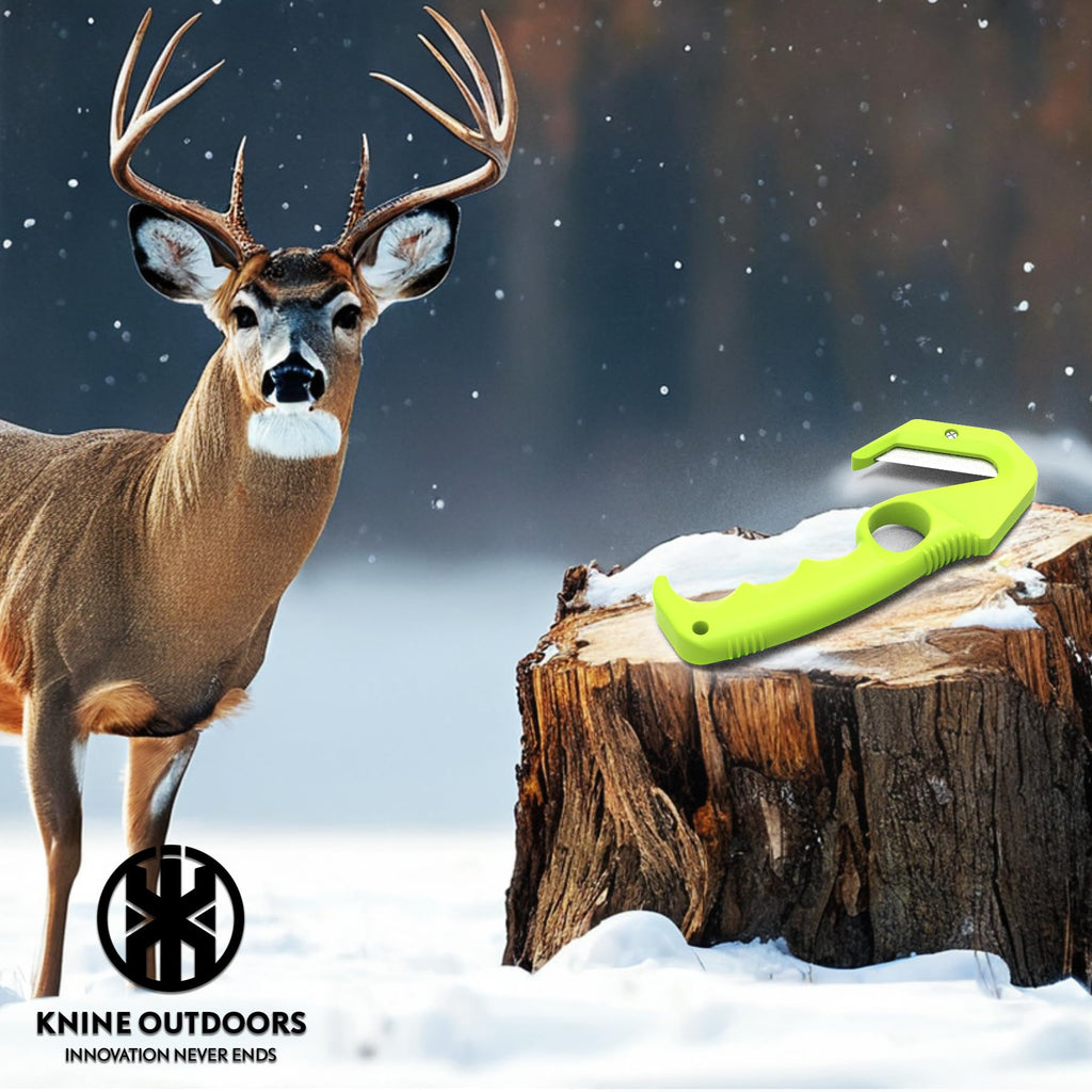 Replaceable Blade Gut Hook Knife for Hunting with Interchangeable Razor Blades, Game Processing Skin and Gut Knife