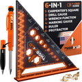 6-in-1 Carpenter Square 7 inch (1/16" Precision) T Square Multi-Purpose Carpenter Tools : Wrench, Square, Protractor