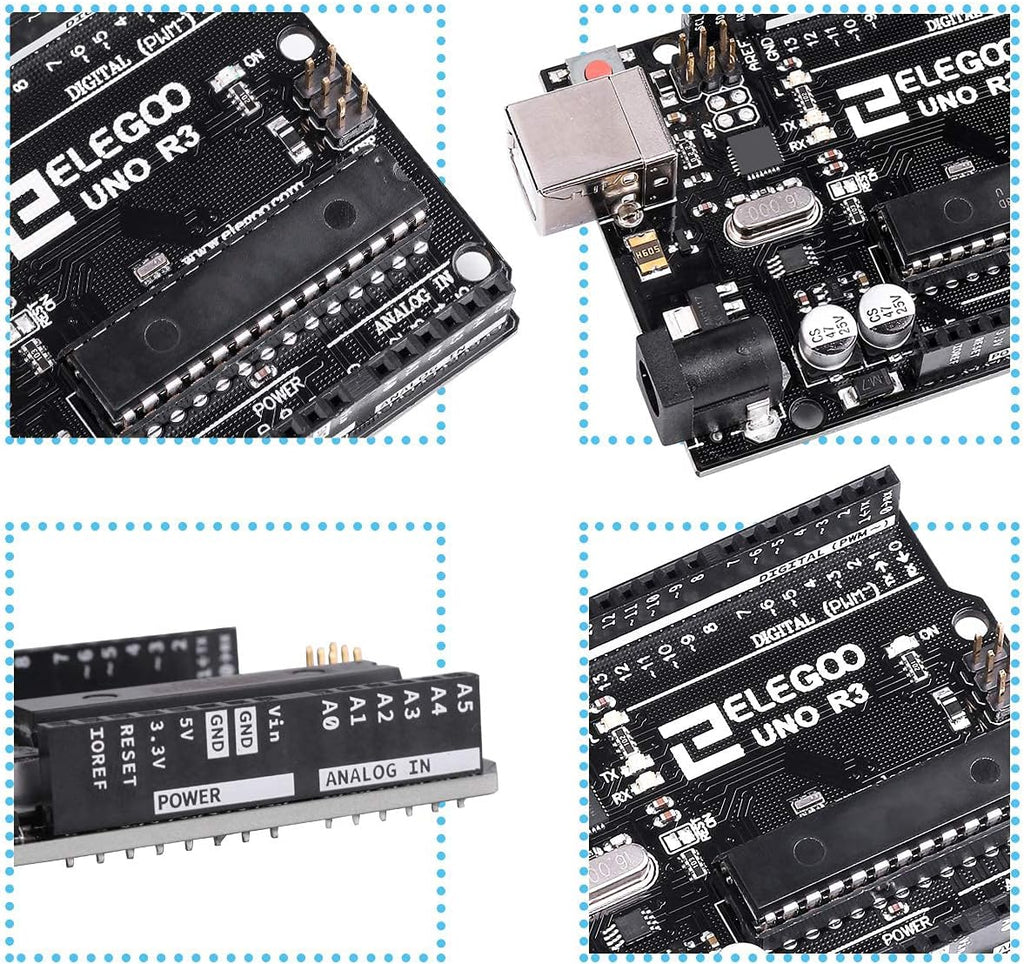 ELEGOO UNO R3 Microcontroller Board ATmega328P+ATmega16U2 with USB Cable