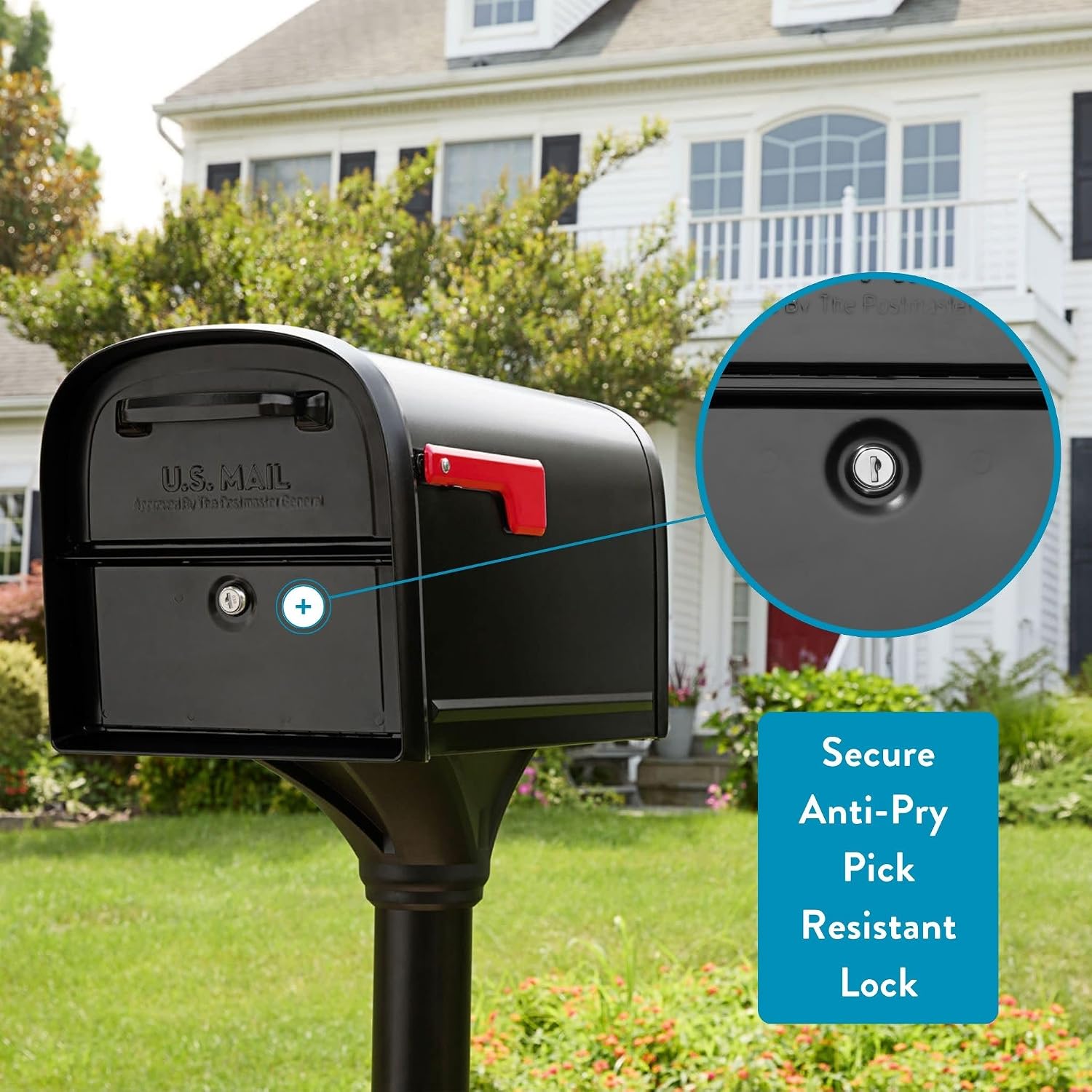 6300B-10 Oasis 360 Locking Parcel Mailbox, Extra Large, Black, 6300B-10 | Galvanized steel build with a secure steel
