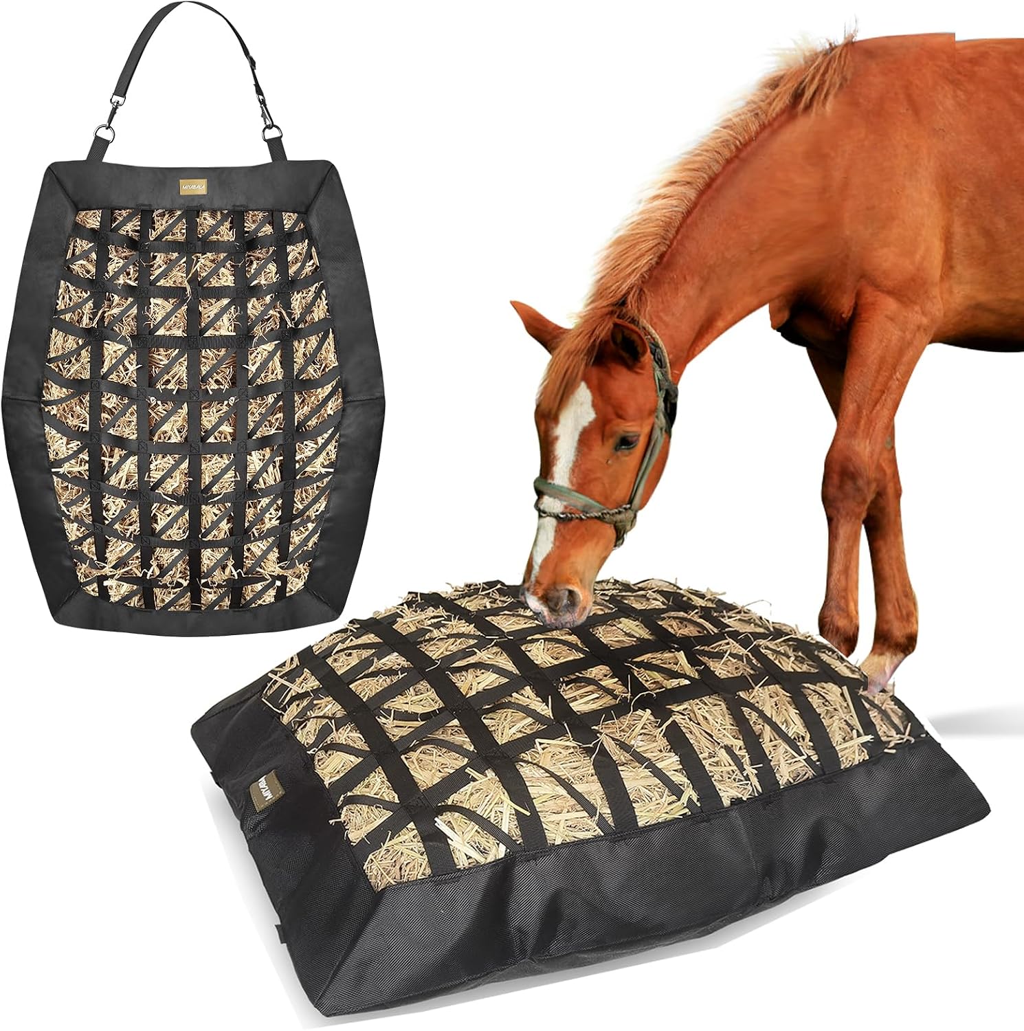 Hay Bag for Horses,Ultra-Slow Feed Hay Bag for Ground Feeding (1)