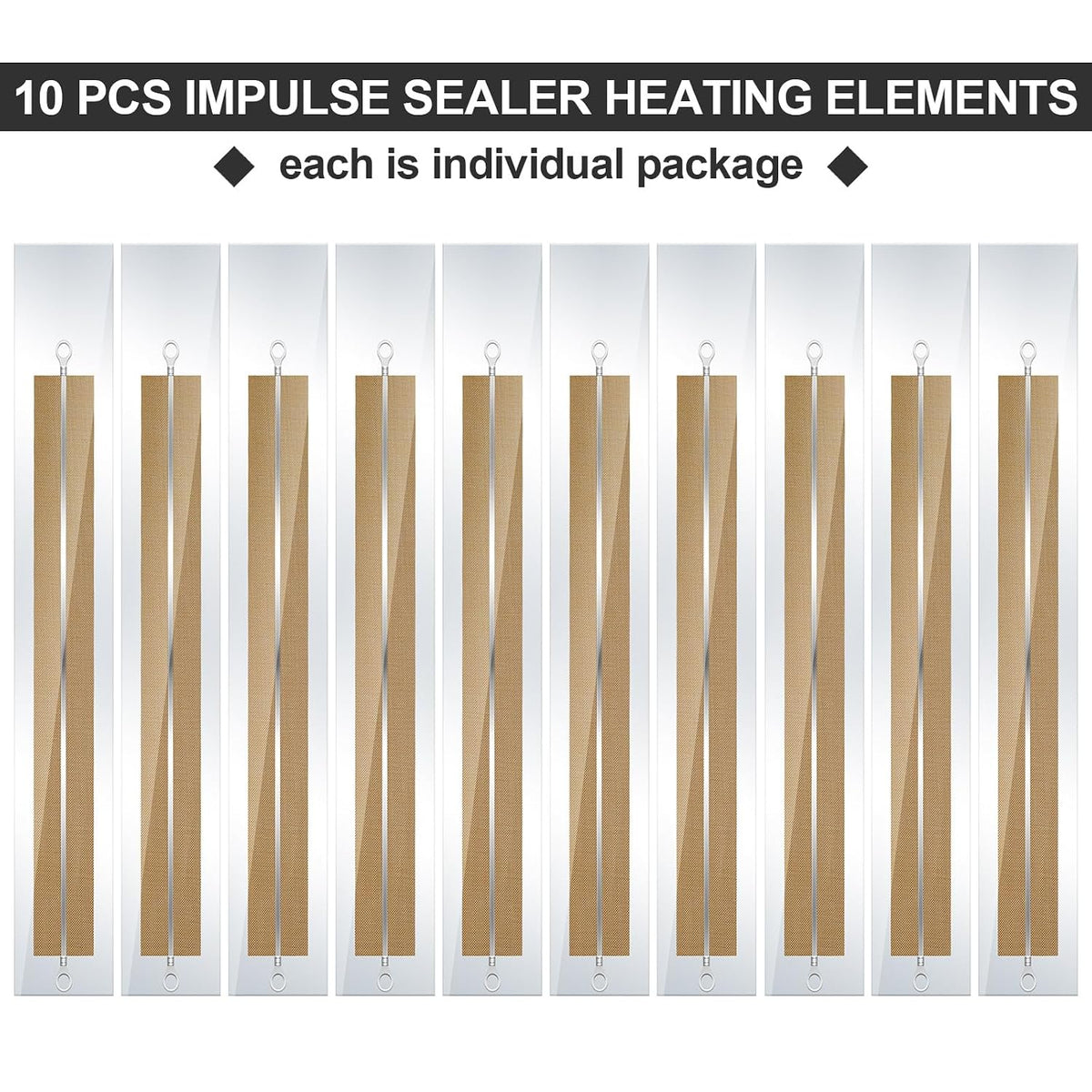 10 Pcs Impulse Sealer Replacement 8 In 2mm Heat Sealer Strip,200 mm