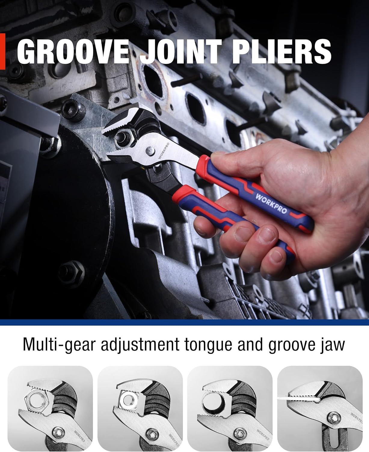 Pliers & Wrench Set, 12-Piece Pliers Tool Set with Organizer, Include Needle Nose, Wire Cutter, Groove Joint, Slip