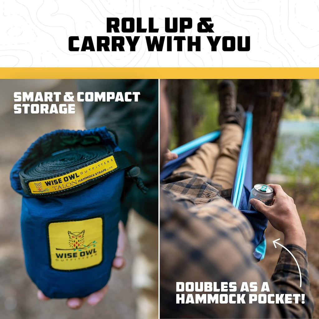 Camping Hammock – up to 500lbs Portable Hammock with Tree Straps - Travel, Backpacking, Hiking, Outdoors Camping Gear
