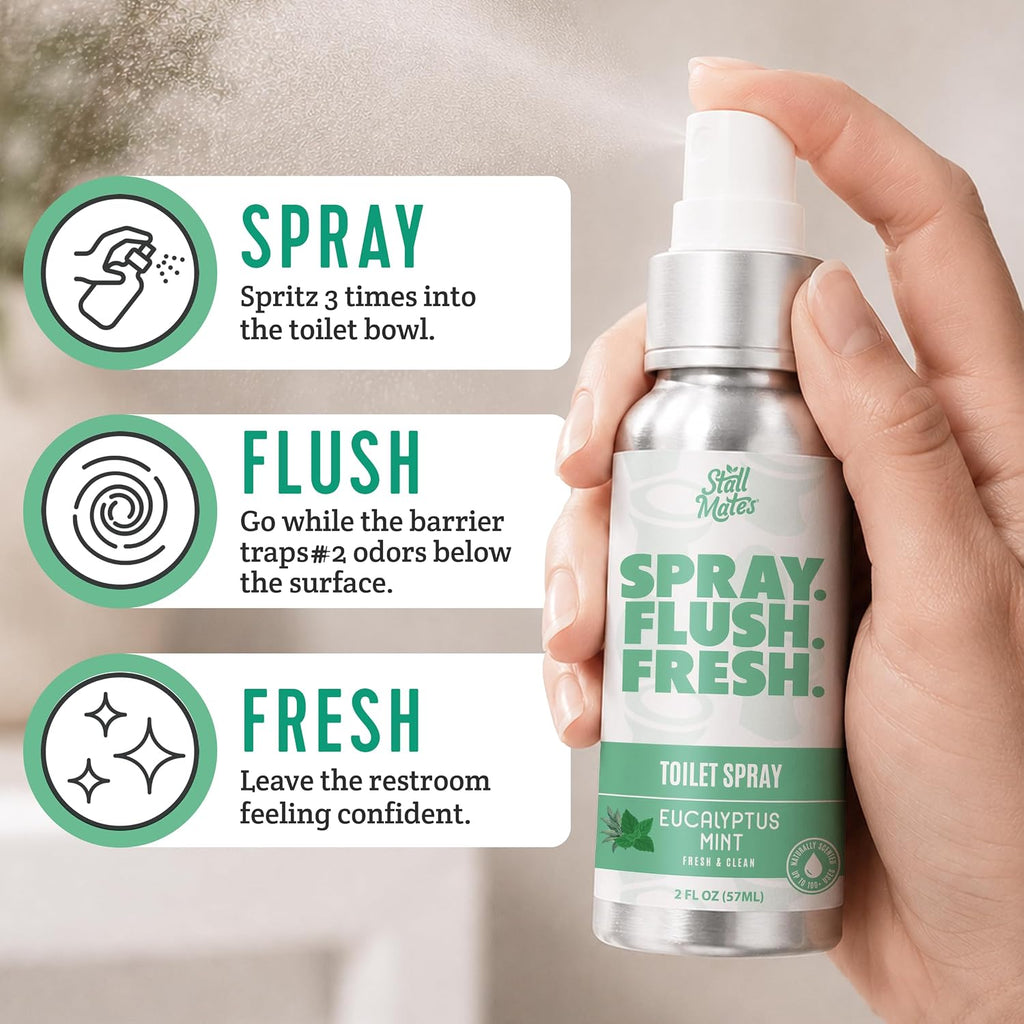 Spray. Flush. Fresh. Toilet Spray, Eucalyptus Mint, 2.02oz