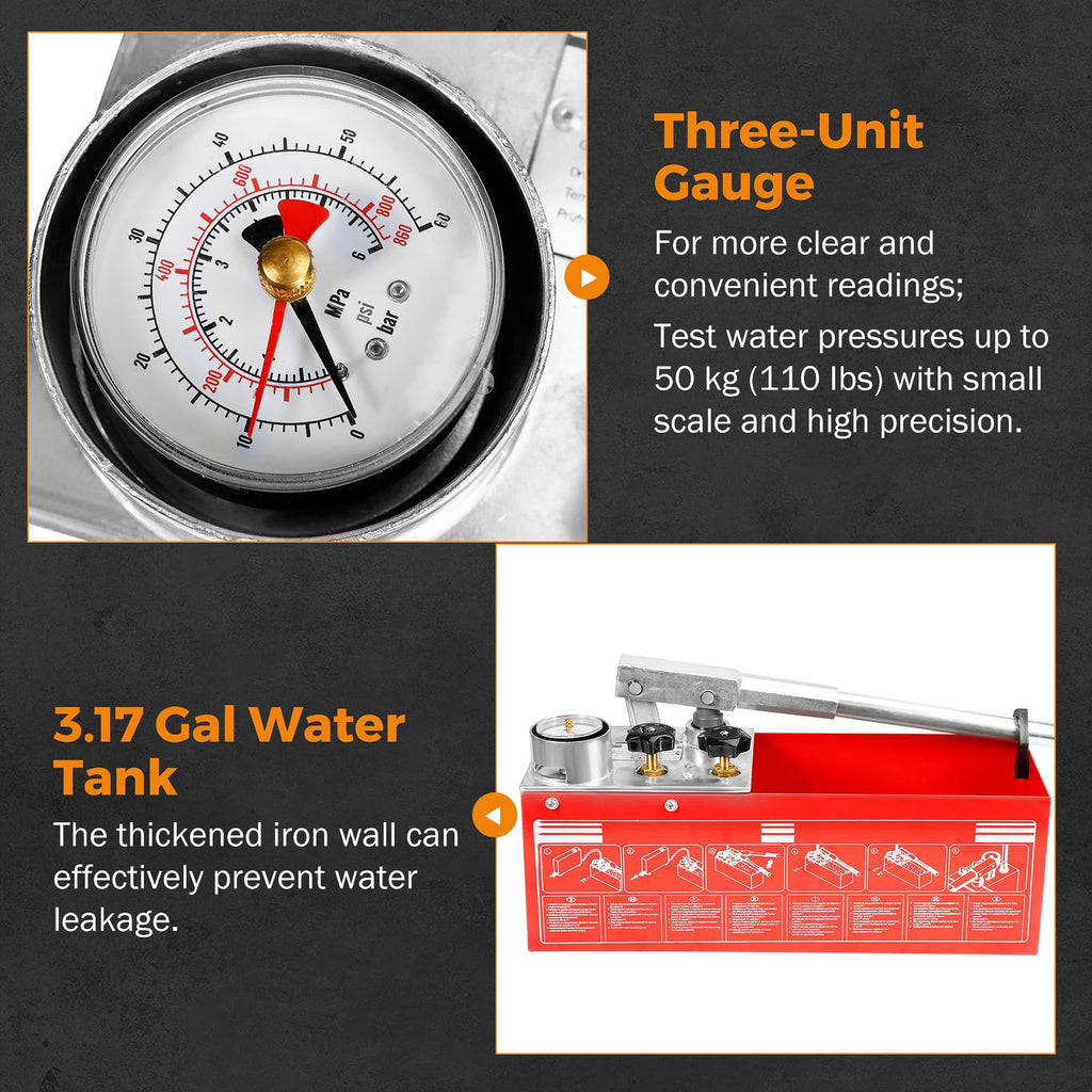 BEAMNOVA Hydrostatic Test Pump with 3.17 Gallon Gauge Tank