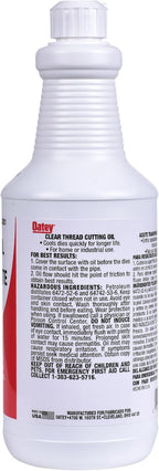 Oatey 30201 Clear Cutting Oil, Hand Threads, 32-Ounce