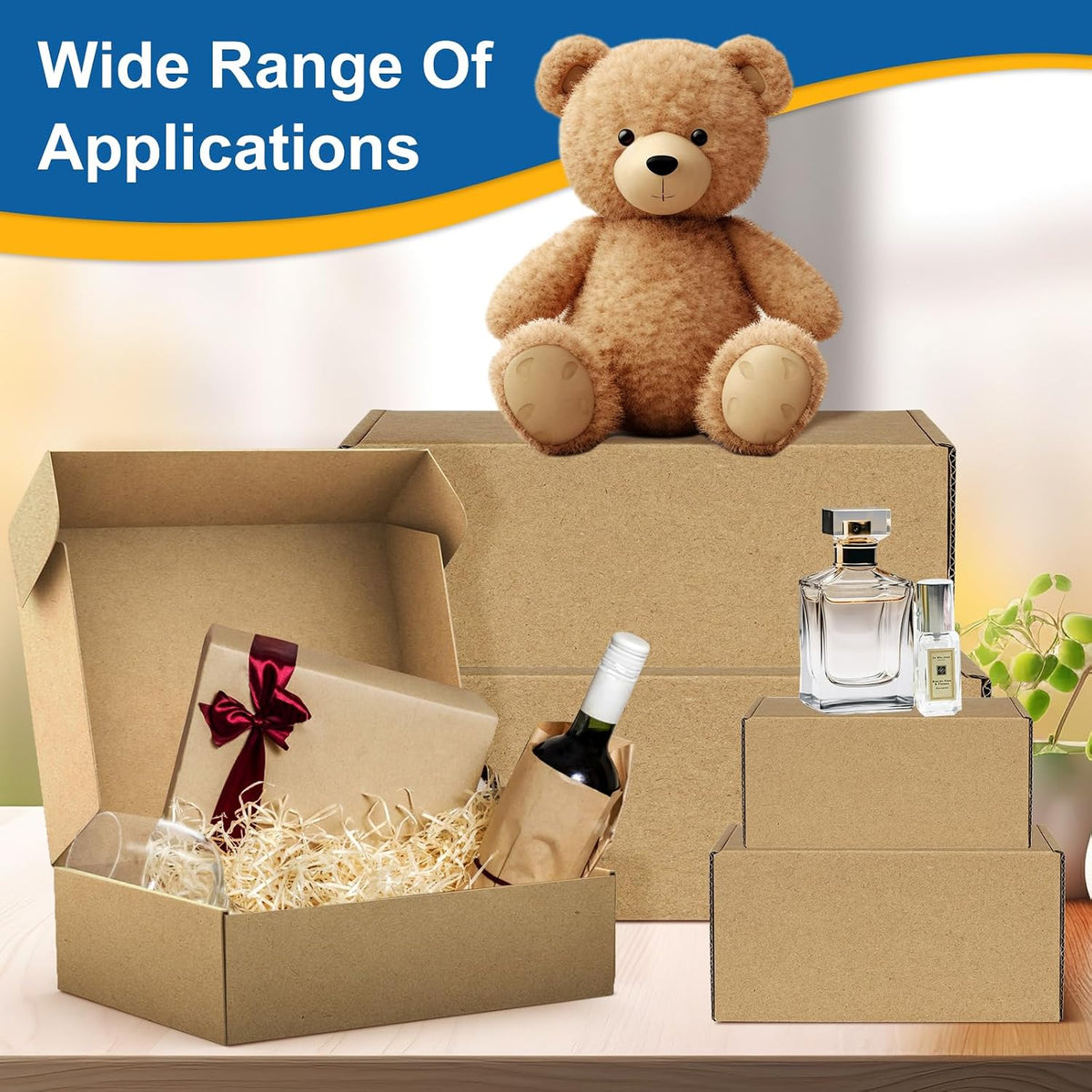 9x6x2 Small Shipping Boxes for Shipping, Gift, Brown Boxes, 12 pack