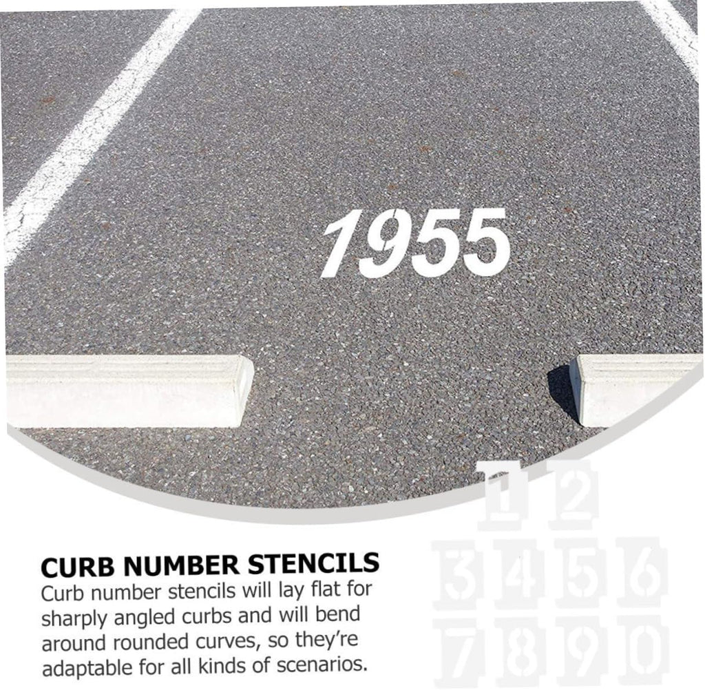 2 Sets Reusable Pet Number Stencils Curb Stencil Kit with Interlocking Design for Address Painting Durable Thick