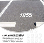 2 Sets Reusable Pet Number Stencils Curb Stencil Kit with Interlocking Design for Address Painting Durable Thick
