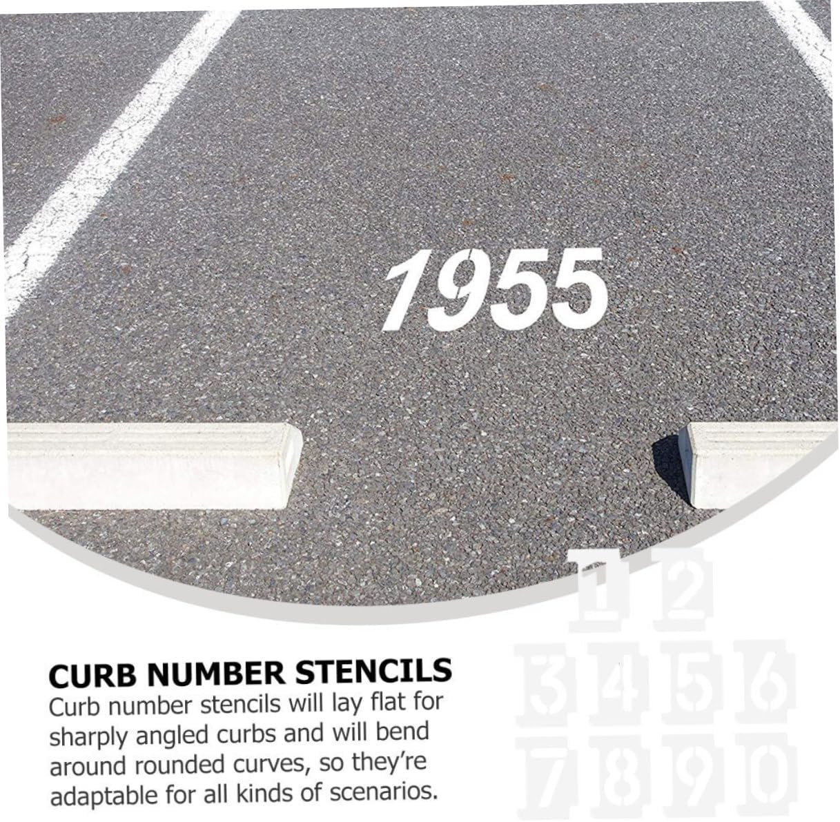 2 Sets Reusable Pet Number Stencils Curb Stencil Kit with Interlocking Design for Address Painting Durable Thick
