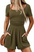 Womens One Piece Short Sleeve Rompers