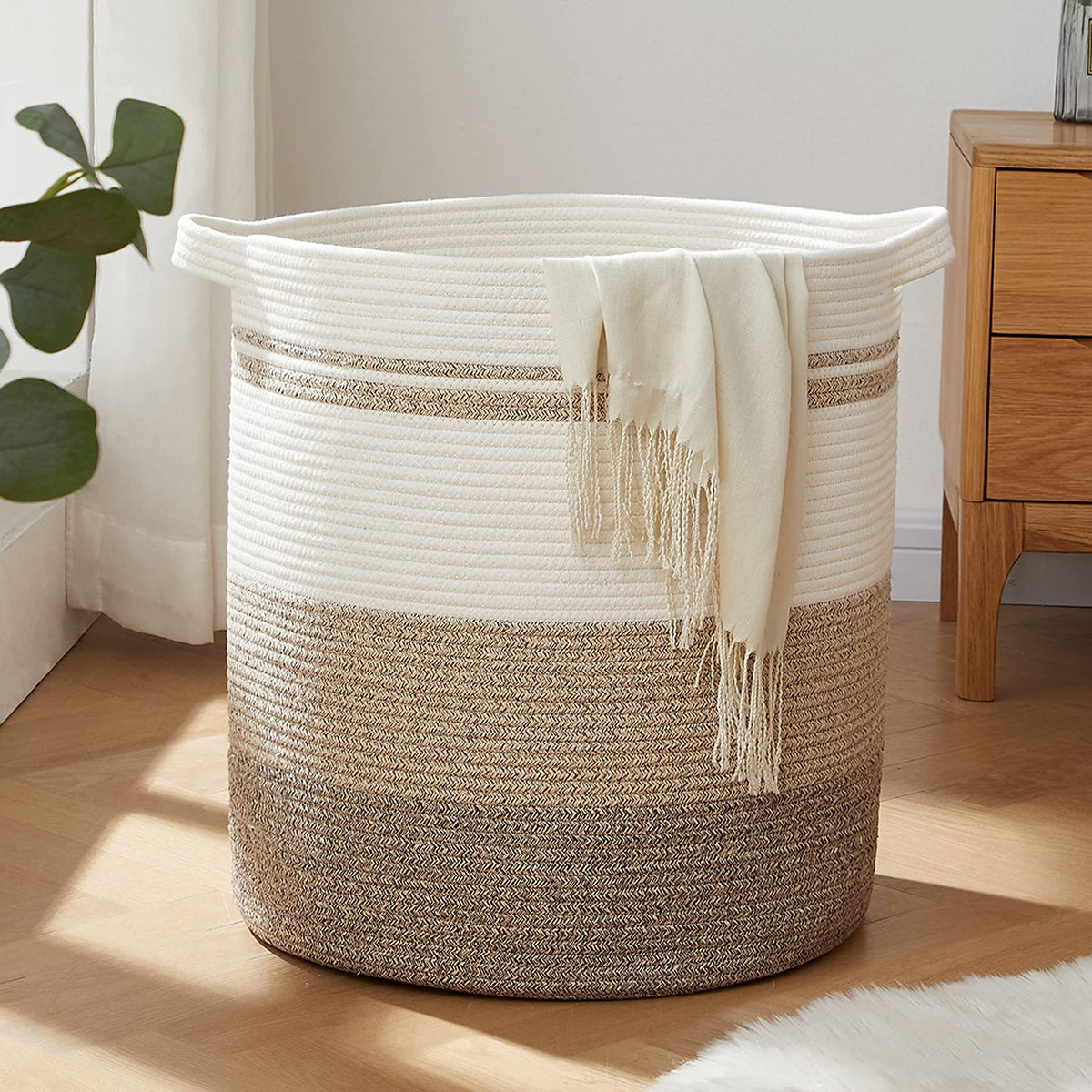 80L Laundry Basket Laundry Hamper Nursery Hamper Gradient Yellow