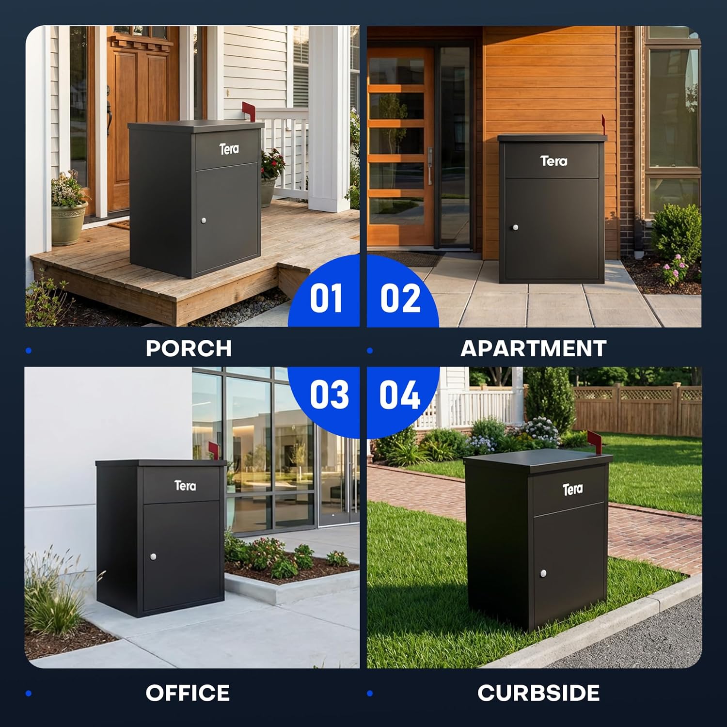 Package Delivery Boxes for Outside: 23" No Assembly Anti-Theft Design | Galvanized Steel, Anti-Theft Baffle