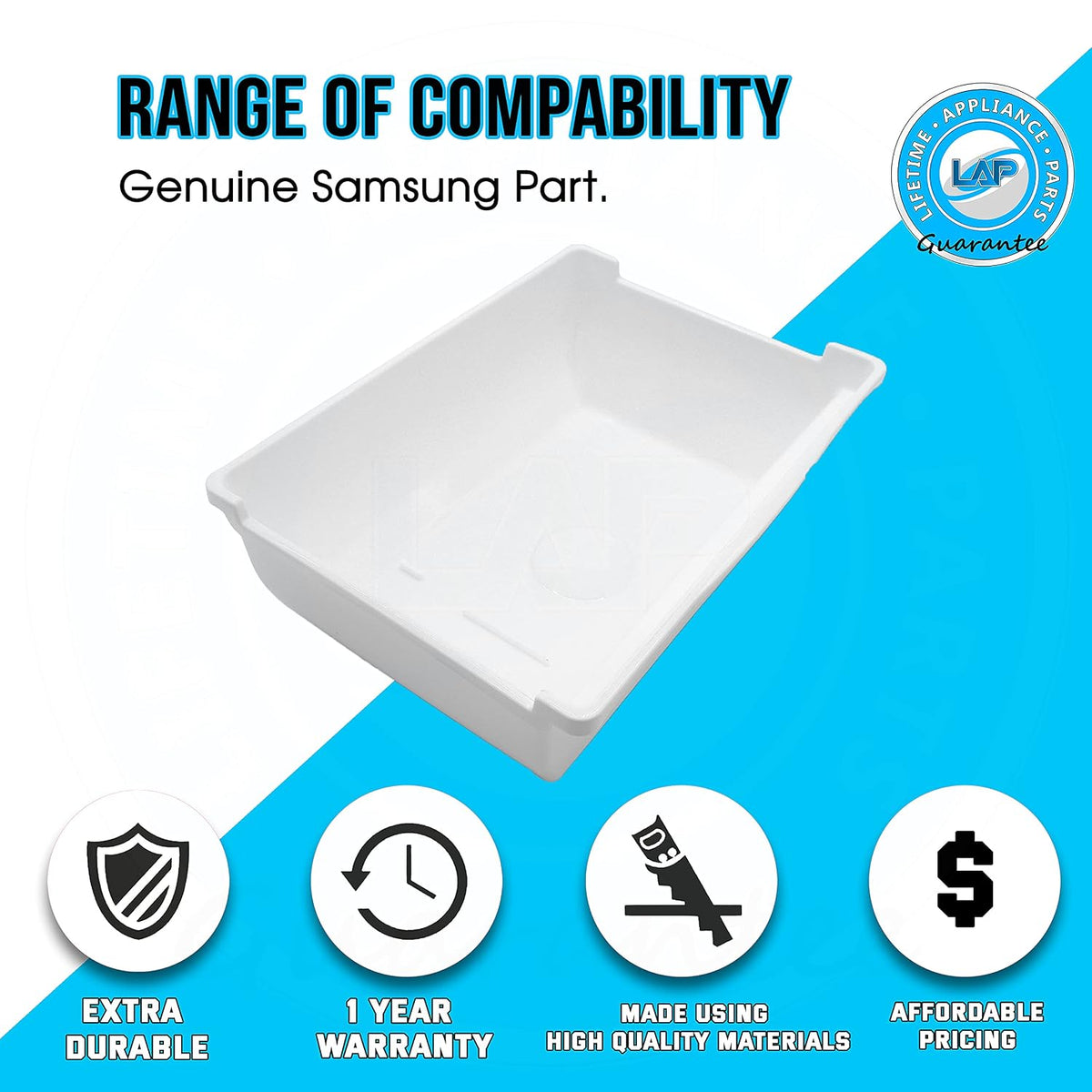 Upgraded Lifetime Appliance DA61-05300A Ice Cube Container Bucket Tray Compatible with Samsung Refrigerator