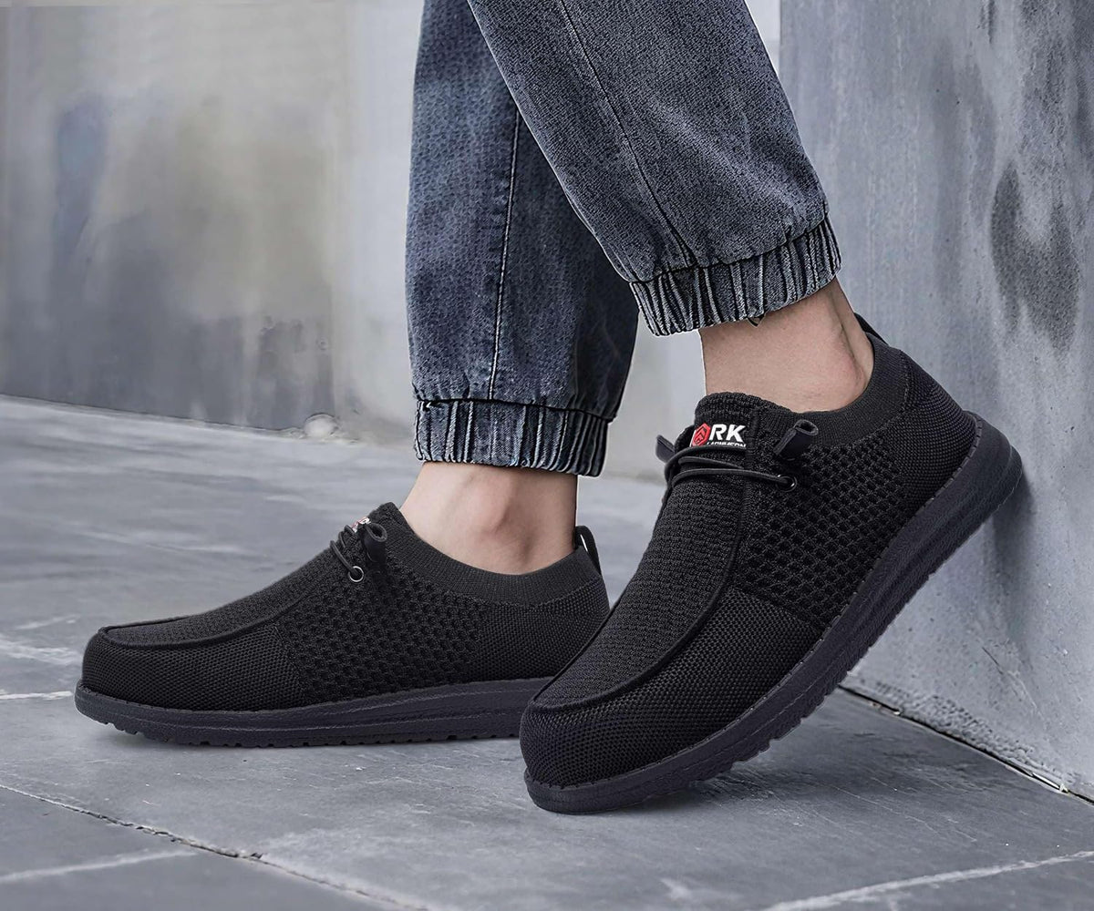Slip On Steel Toe Shoes Men Loafers Work Safety Tennis Sneakers | Lightweight, Comfortable, Walking, Wide, Hands
