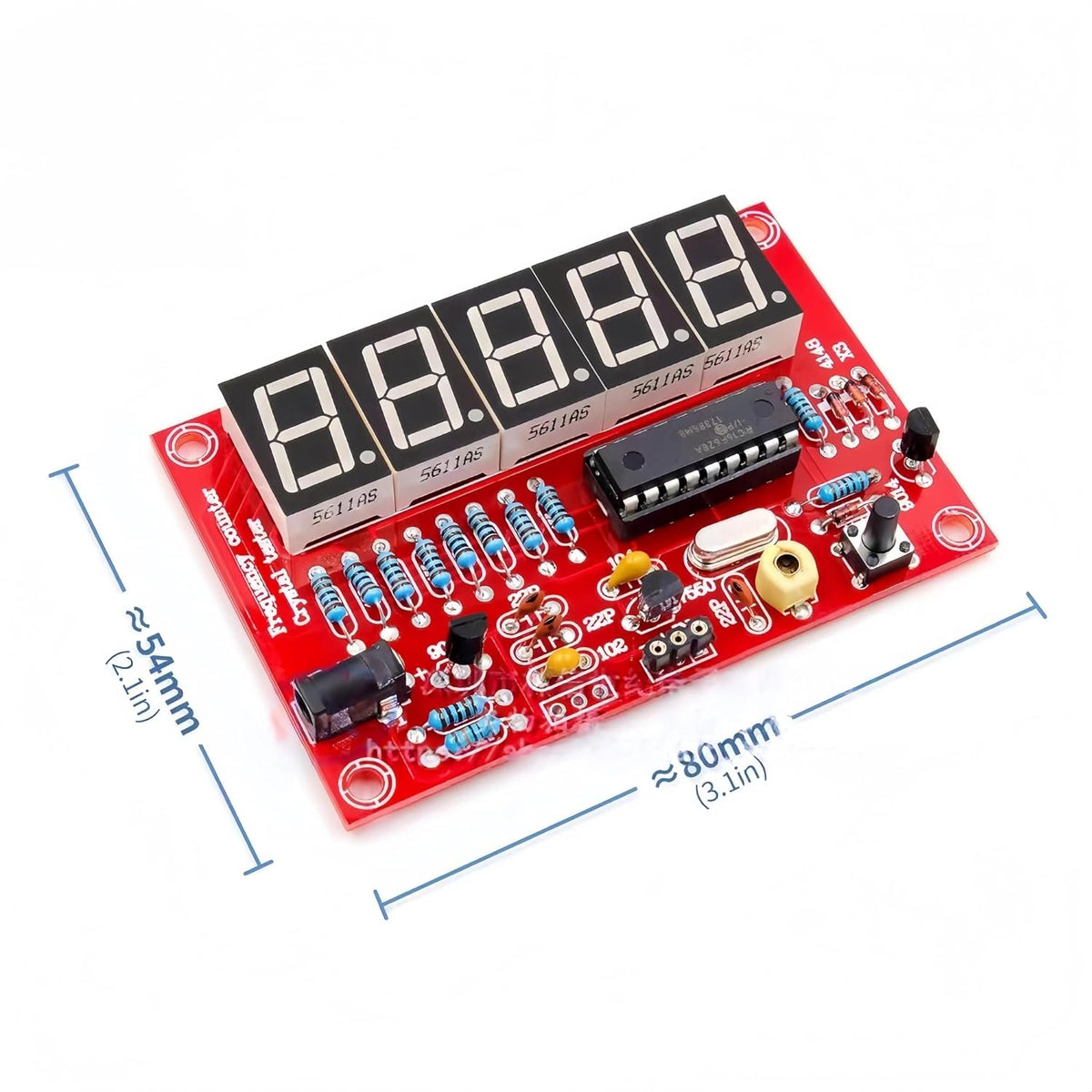 1Hz-50MHz Crystal Oscillator Tester DIY Kit, Digital LED Frequency Counter Cymometer Measurement Module for Electronic Experiment