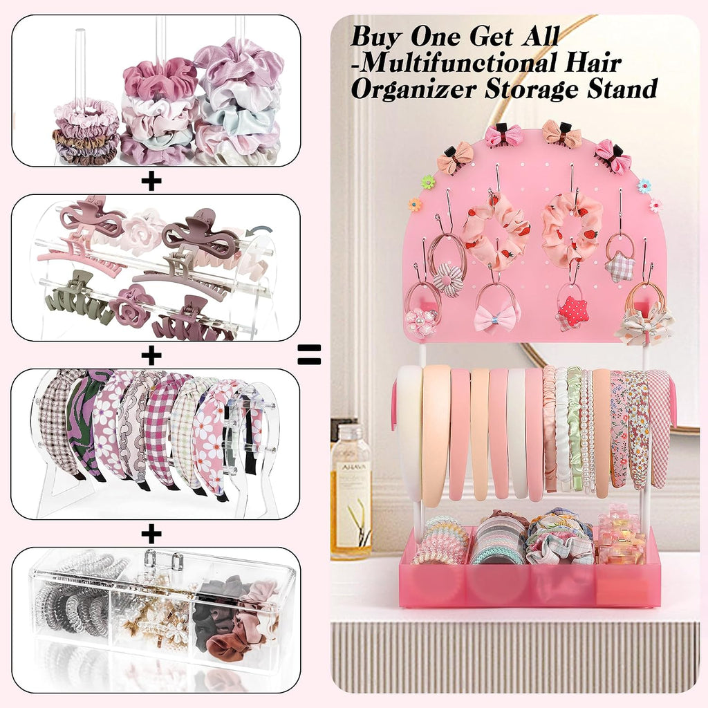 Hair Accessories Organizer,Acrylic Headband Holder Organizer,Versatile Hair Tie Holder for Girls,Baby, Women,Headband