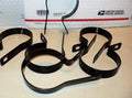 3" Black Tension Bands for Chain Link Fence, Gate, Posts - Set of 6