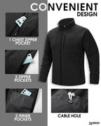 Men's Full Zip Fleece Jacket Lightweight Warm Soft Polar Jackets