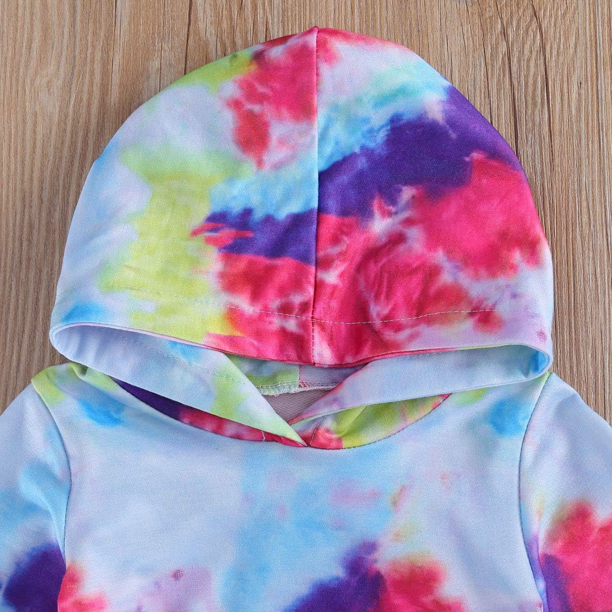 1-6T Toddler Baby Boy Girl Tie Dye Hoodie Pullover Sweatshirt Tops+Long Pants Outfit Set Girls Fall Winter Clothes