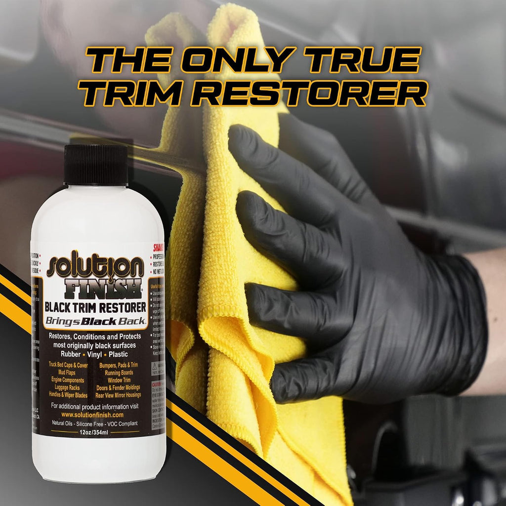 Black Plastic & Vinyl Trim Restorer - Use for Car and Truck Detailing, No Wet Look, Instantly Revives Color to Trim