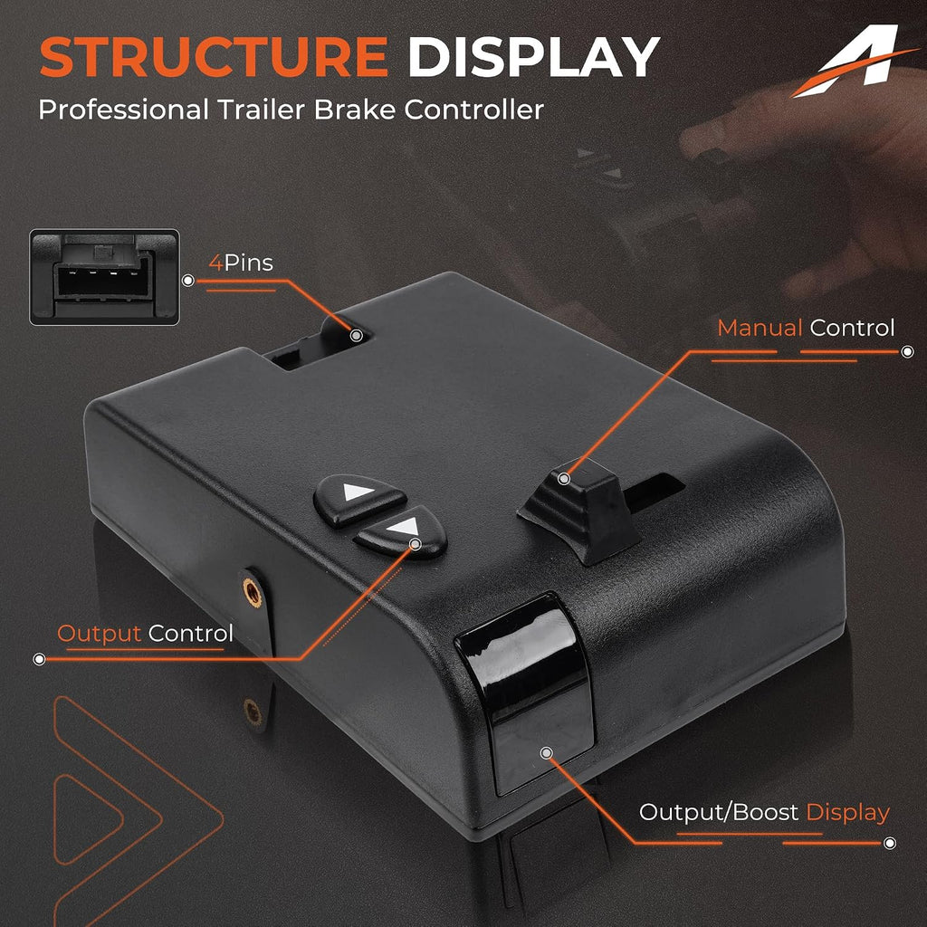 Proportional Brake Controller with Universal 51515 Wiring Pigtail, Compatible with Curt 51140 TriFlex, Hardwired