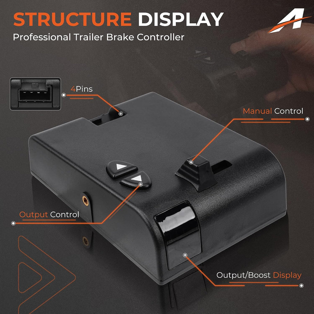 Proportional Brake Controller with Universal 51515 Wiring Pigtail, Compatible with Curt 51140 TriFlex, Hardwired