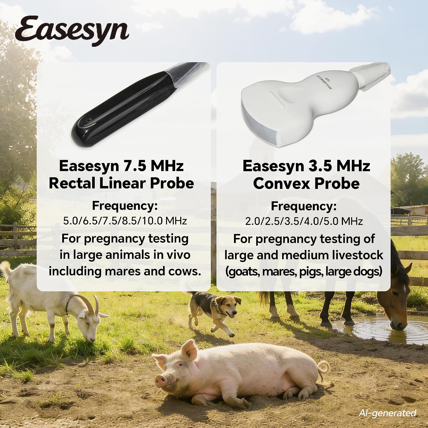 Portable Vet Ultrasound Scanner Convex & Rectal Linear Probe
