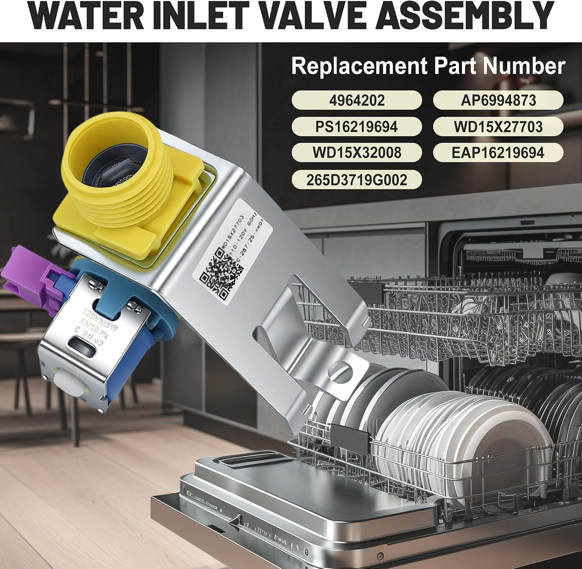 WD15X27703 Dishwasher Water Inlet Valve Assembly