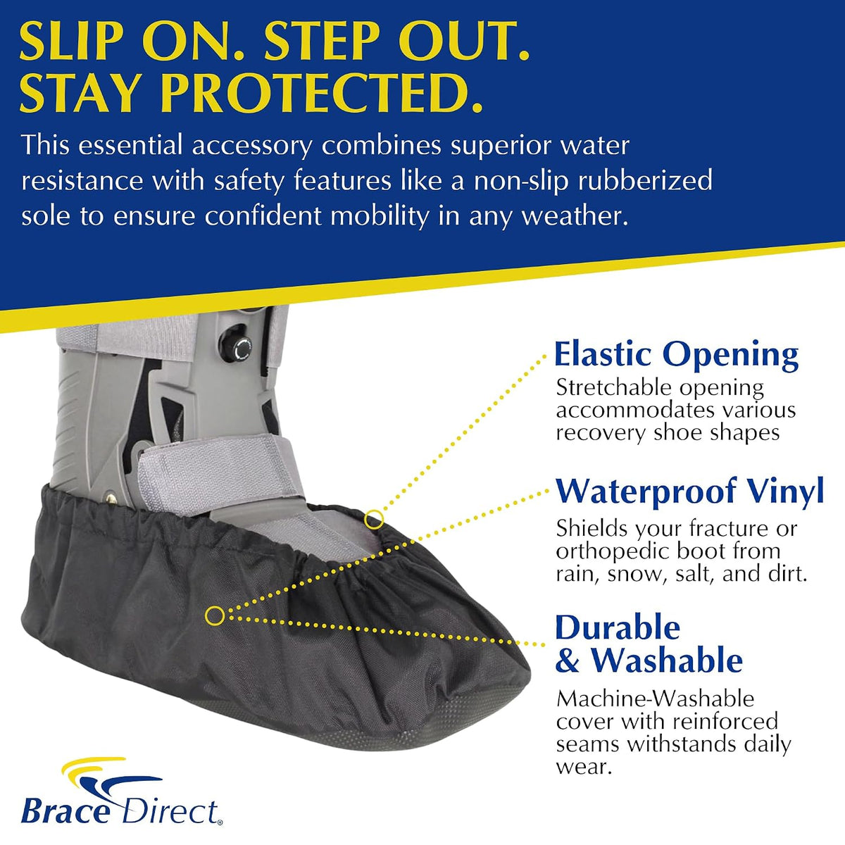 Walking Boot Cover, Waterproof Rain Cover for Medical Boots