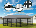 10X16X6.4 FT Outdoor Dog Kennel, 2 Doors, Waterproof Roof
