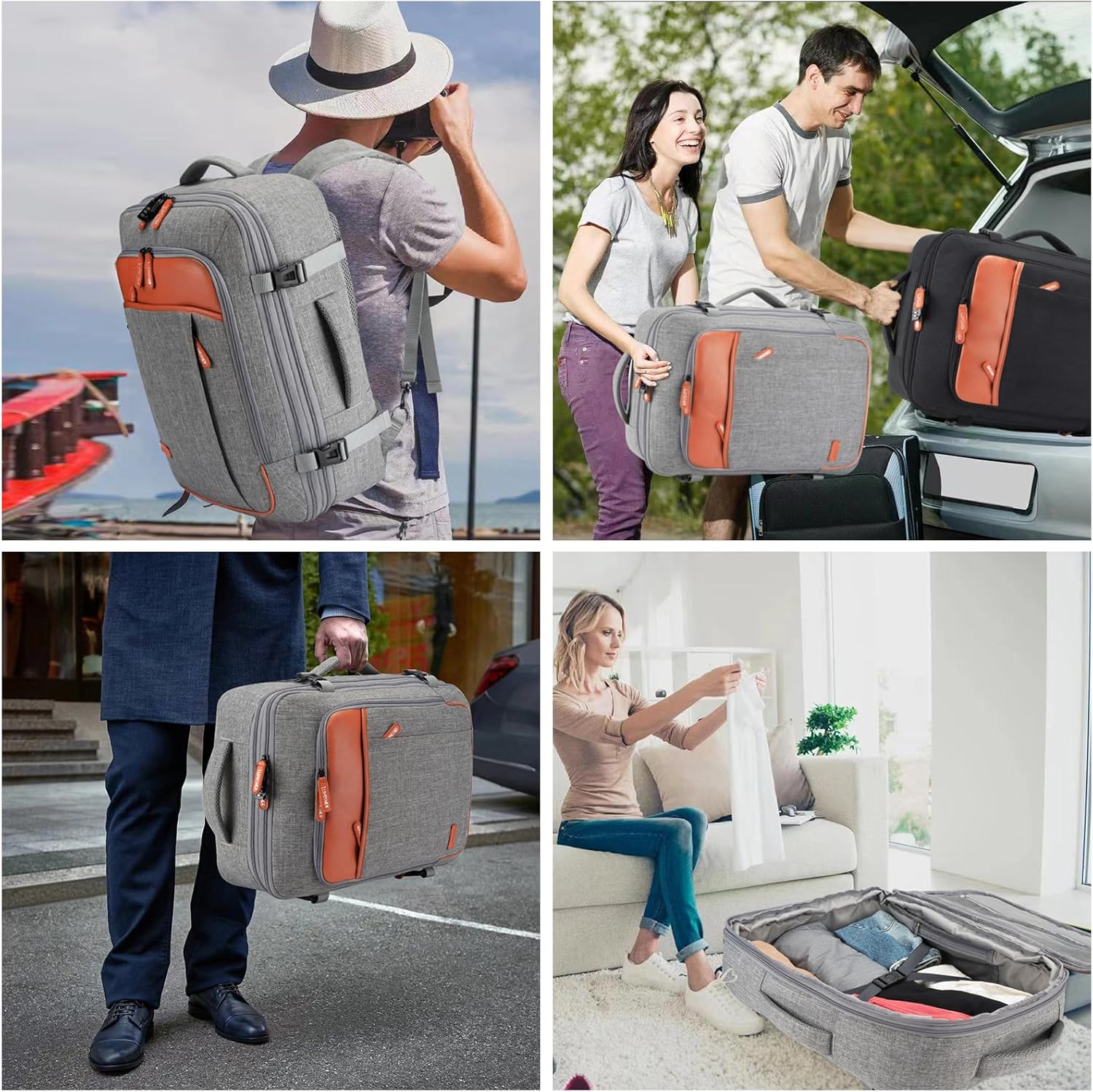Carry on Travel Backpacks, Extra Large 40L Flight Approved Bag for Men & Women,Expandable Suitcase Backpack With 4