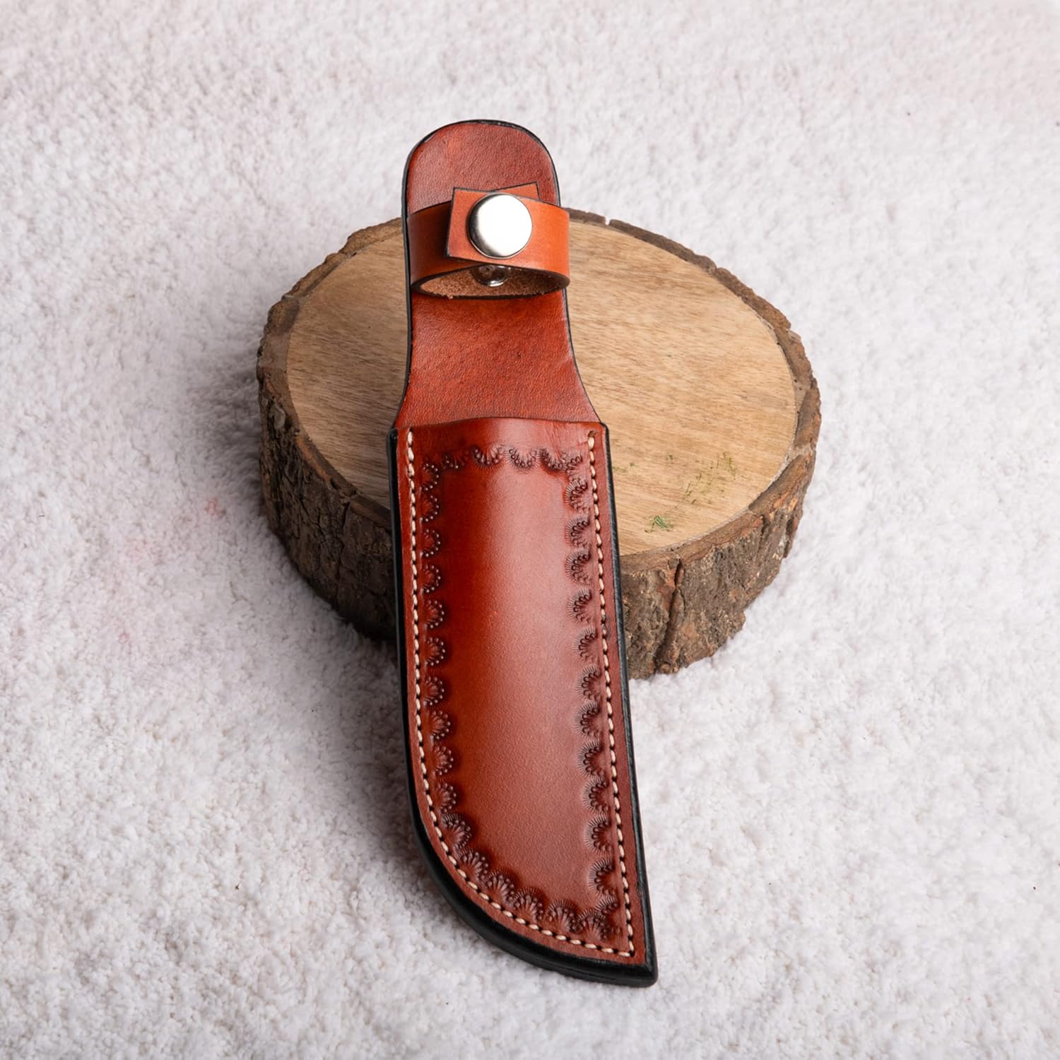 Genuine Leather Knife Sheath – Handmade Leather Knive Holder with Belt Loop, Fits 4-10" Blade – Fixed Blade Knife