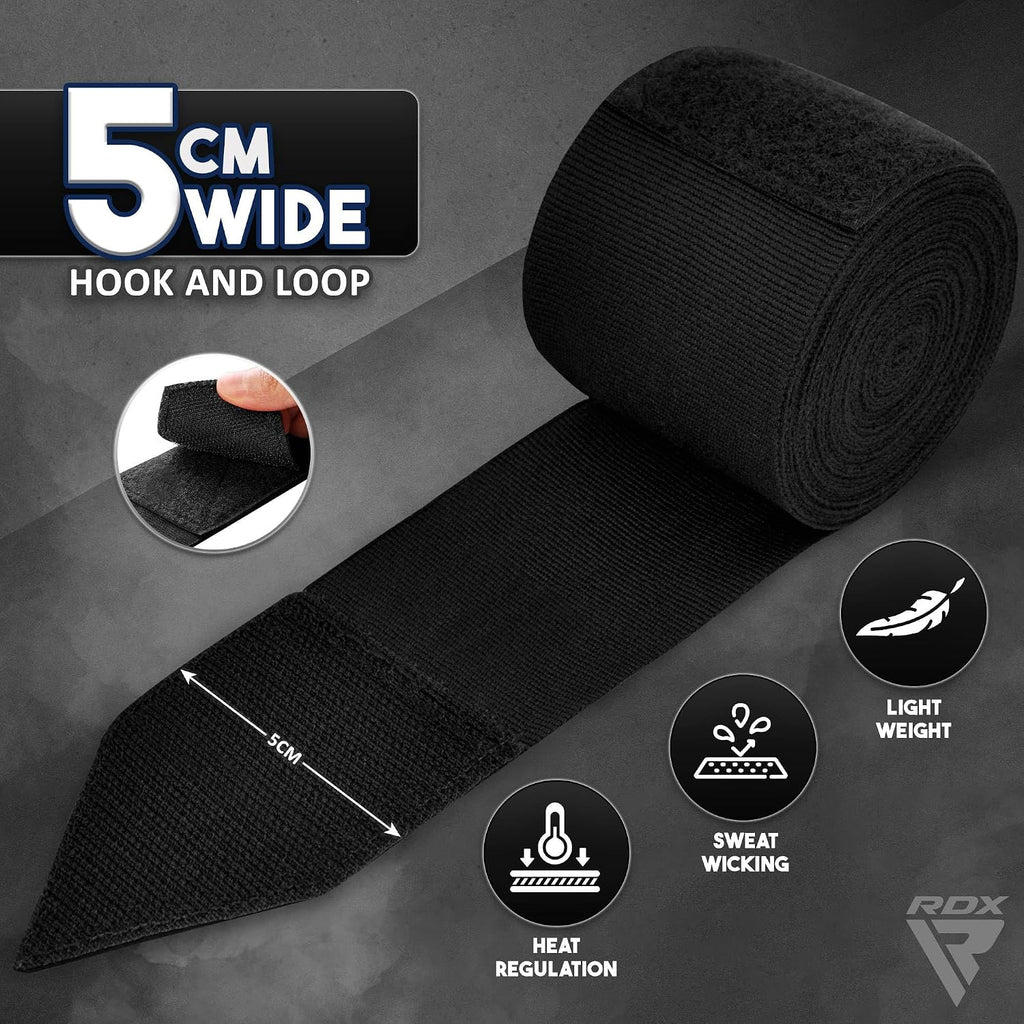 Boxing Hand Wraps 4.5M / 180 Inches – Mexican Style Semi-Elastic MMA Inner Gloves - Wrist Support for Muay Thai
