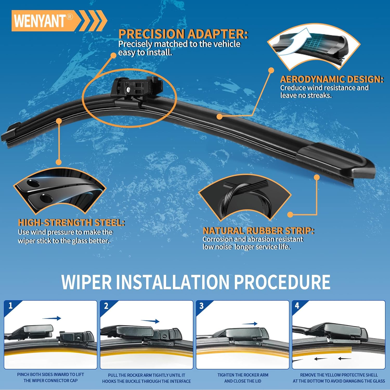 24"/21" Windshield Wipers Compatible with GMC Acadia 2007-2011 Volkswagen Tiguan 2009-2017 Front Wiper Blades for My