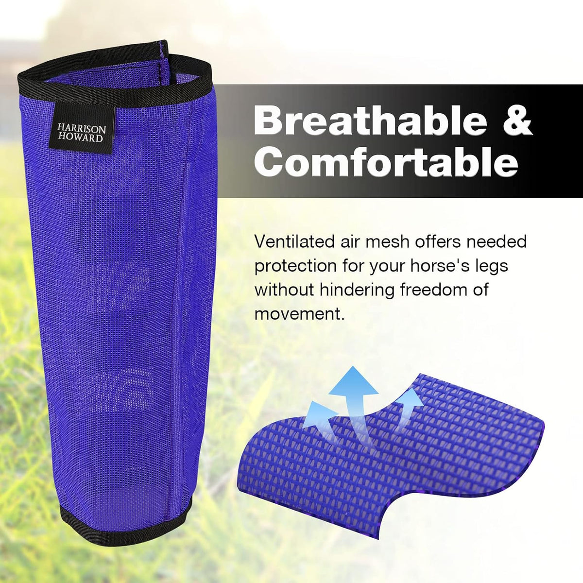 Loose Fitting Fly Boots UV-Protective Extra Tough Mesh Ventilated Four Fasteners Stay-on Design Protect Horse Legs &