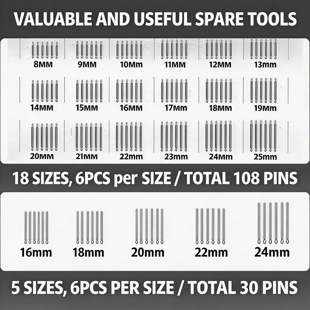 Professional Watch Repair Kit with Watch Battery Replacement Tools, Watch Link Removal Kit, Including Spring Bars