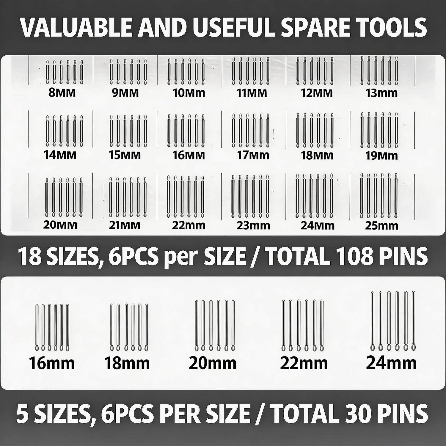 Professional Watch Repair Kit with Watch Battery Replacement Tools, Watch Link Removal Kit, Including Spring Bars