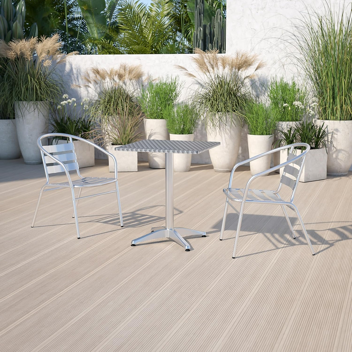 23.5 in Aluminum Indoor/Outdoor Square Table with Base