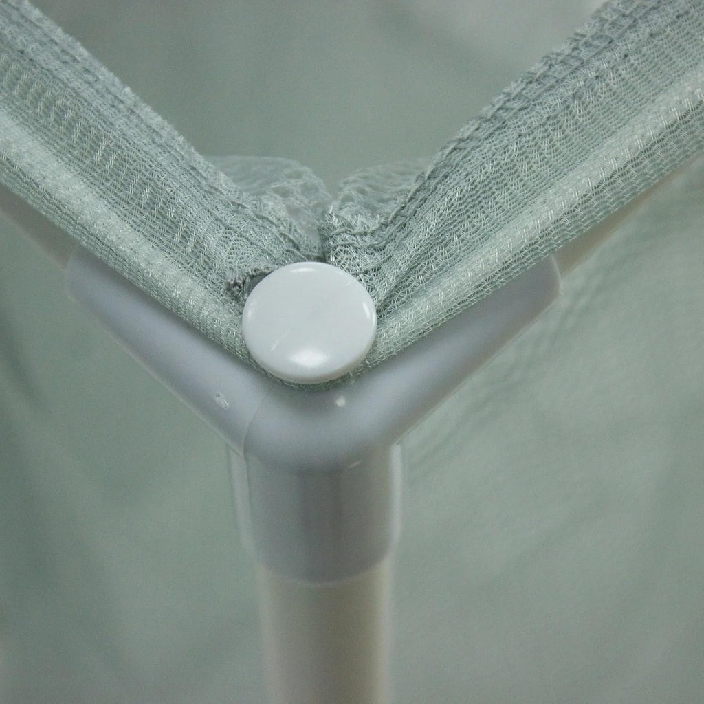 3-Bag Mesh Rolling Laundry Sorter Cart (Soft Silver), Easy Roll Casters, Space-Saving & Durable, Perfect for Bedroom