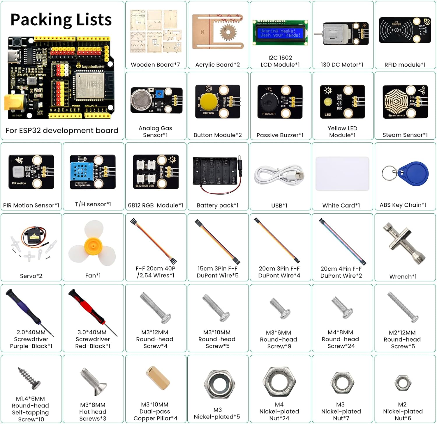 IOT ESP32 Smart Home Starter Kit for Arduino and Python,Electronics Home Automation Coding Kit, Wooden House DIY