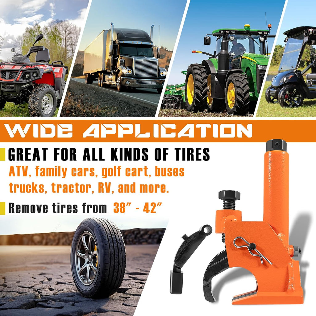 Manual Tire Bead Breaker, 38"-42" Tires Changer Tool with Rubber Pad