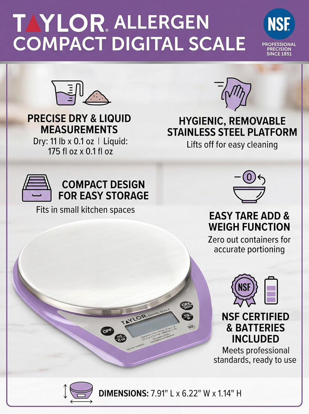 1020PRNFS Allergy Digital Scale, Purple